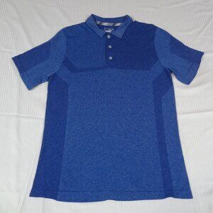 PUMA ATHLETIC 3 BUTTON COLLAR POLO SHIRT BLUE MEDIUM T-SHIRT L479